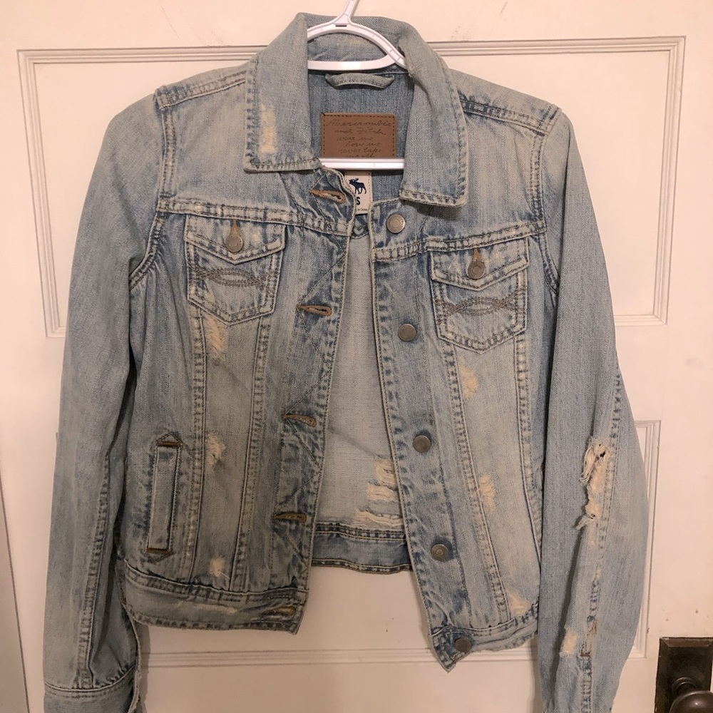 Abercrombie and Fitch Jean Distressed Jacket